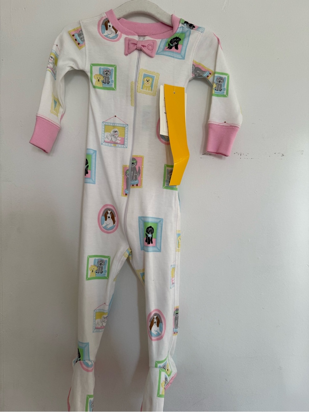 THE BEAUFORT BONNET COMPANY  Baby Girls' Pink-Trim Dog Print One-Piece 3-6M NWT